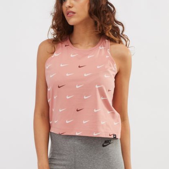 nike swoosh cropped tank top